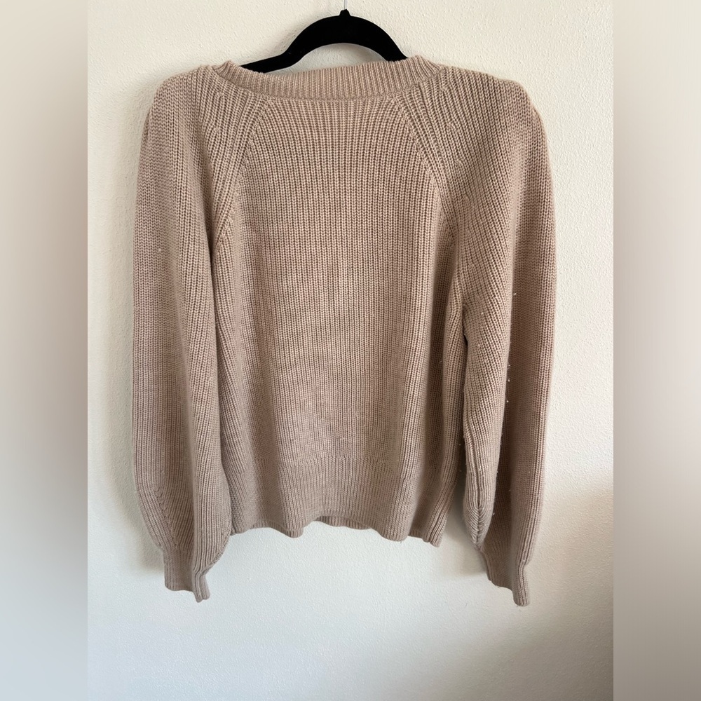 The Reset R Label Must Have V Neck Wool Sweater Balloon Sleeve Top Black Sz S - Picture 4 of 6